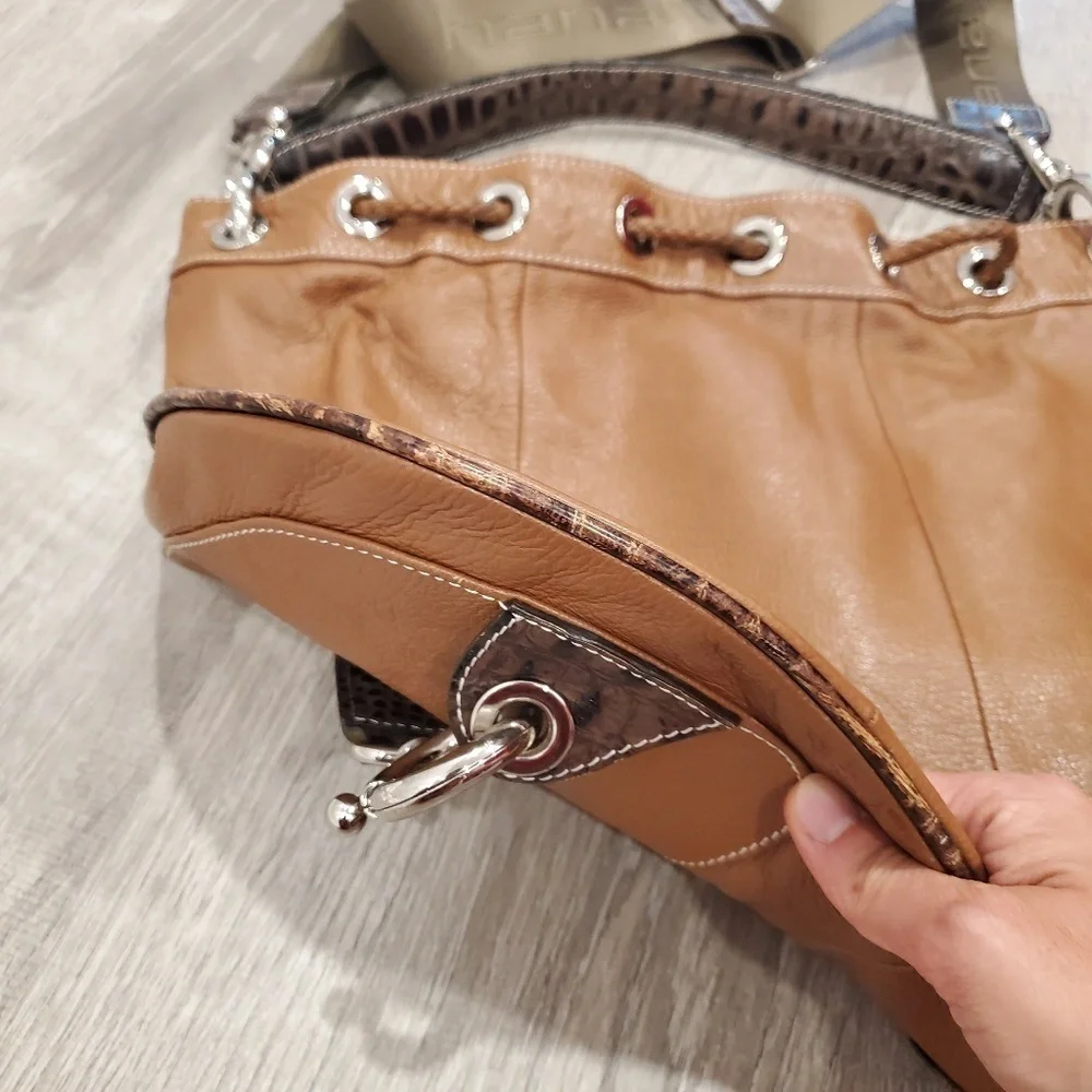 Hanahana Brown Leather Hobo Bag